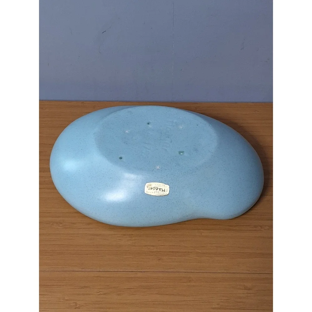 Haeger Potteries Mid Century Modern Blue Biomorphic Ceramic Planter Bowl